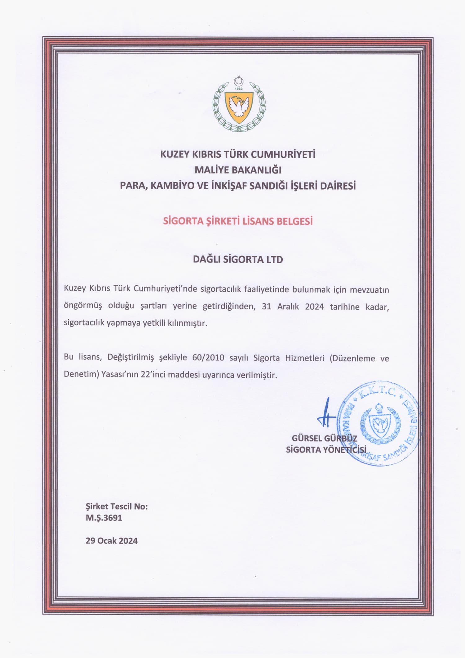 Sigorta Şirketi Lisansı